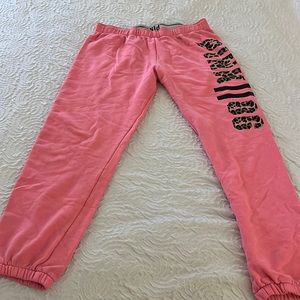 Victoria’s Secret pink leopard sweatpants size small